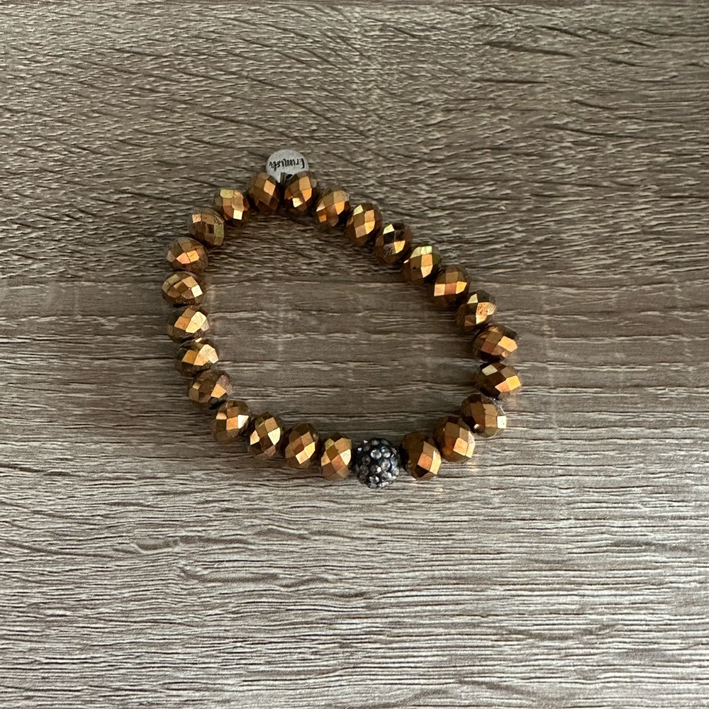 Gold/brown beaded bracelet